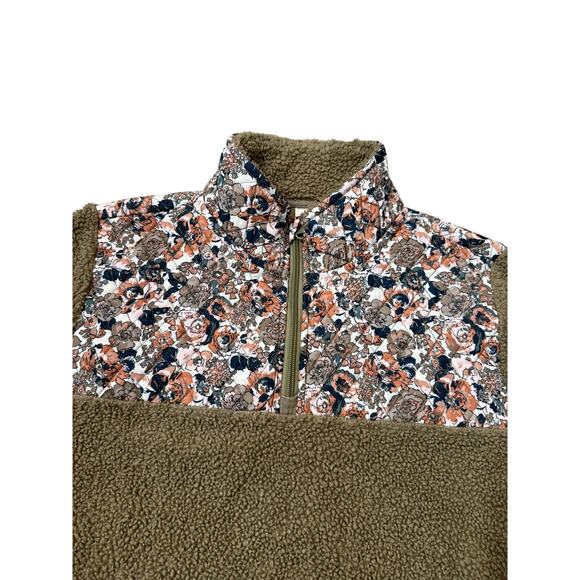 Vera Bradley Teddy Fleece Pullover with a floral quilted yoke size XL - Picture 5 of 6